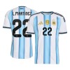 Maillot de Supporter Argentine Lautaro Martinez 22 Domicile Coupe du Monde 2026 Pour Homme