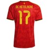 Maillot de Supporter Belgique De Ketelaere 17 Domicile Coupe du Monde 2026 Pour Homme