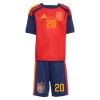 Maillot de Supporter Espagne Pedri 20 Domicile Coupe du Monde 2026 Pour Enfant