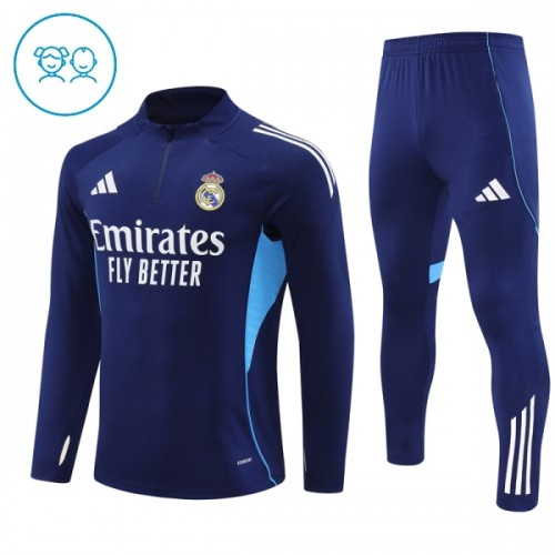 Real Madrid Sweat d'Entraînement Quarter-Zip 2025-26 Marine Pour Enfant Real Madrid Sweat d'Entraînement Quarter-Zip 2025-26 Marine Pour Enfant