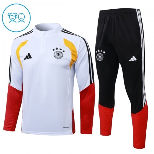 Allemagne Sweat d'Entraînement Quarter-Zip 2026-27 Blanche Pour Enfant Allemagne Sweat d'Entraînement Quarter-Zip 2026-27 Blanche Pour Enfant