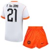 Maillot de Supporter Pays-Bas Frenkie de Jong 21 Extérieur Coupe du Monde 2026 Pour Enfant