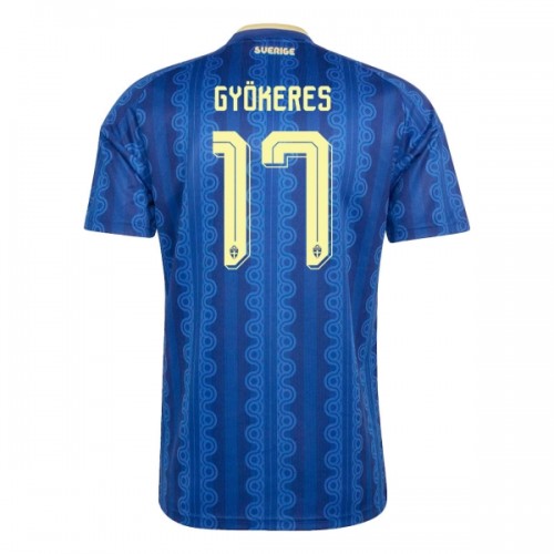 Maillot de Supporter Suède Gyokeres 17 Extérieur Coupe du Monde 2026 Pour Homme Maillot de Supporter Suède Gyokeres 17 Extérieur Coupe du Monde 2026 Pour Homme