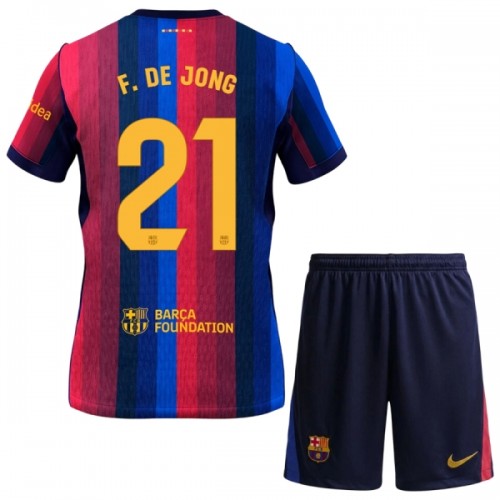 Maillot de Supporter FC Barcelone Frenkie de Jong 21 Domicile 2026-27 Pour Enfant Maillot de Supporter FC Barcelone Frenkie de Jong 21 Domicile 2026-27 Pour Enfant