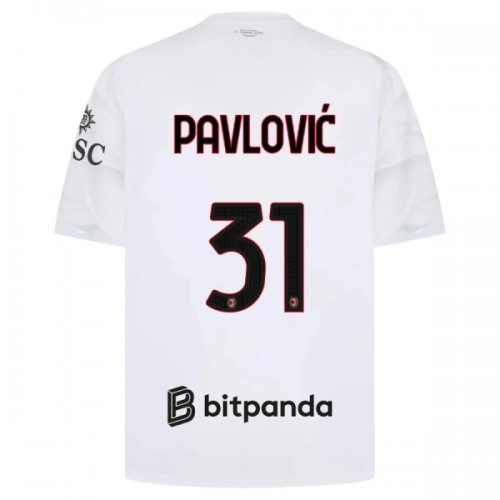 Maillot de Supporter AC Milan Pavlovic 31 Extérieur 2026-27 Pour Homme Maillot de Supporter AC Milan Pavlovic 31 Extérieur 2026-27 Pour Homme