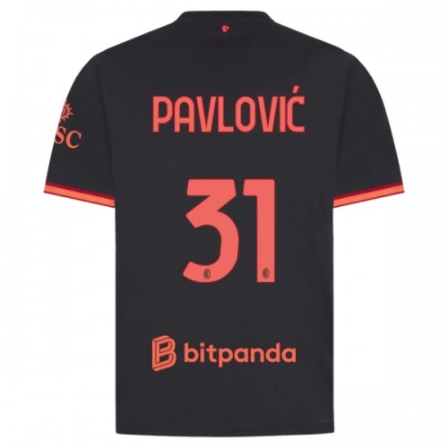Maillot de Supporter AC Milan Pavlovic 31 Troisième 2026-27 Pour Homme Maillot de Supporter AC Milan Pavlovic 31 Troisième 2026-27 Pour Homme