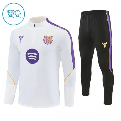 Barcelone Sweat d'Entraînement Quarter-Zip 2026-27 Blanche Pour Enfant Barcelone Sweat d'Entraînement Quarter-Zip 2026-27 Blanche Pour Enfant