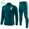 Brésil Sweat d'Entraînement Quarter-Zip 2026-27 Verte Pour Enfant