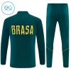 Brésil Sweat d'Entraînement Quarter-Zip 2026-27 Verte Pour Enfant