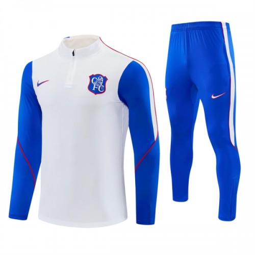 Chelsea Sweat d'Entraînement Quarter-Zip 2026-27 Blanche Pour Homme Chelsea Sweat d'Entraînement Quarter-Zip 2026-27 Blanche Pour Homme
