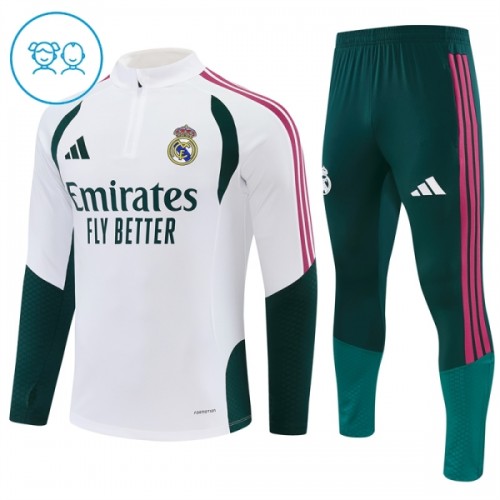 Real Madrid Sweat d'Entraînement Quarter-Zip 2026-27 Blanche Pour Enfant Real Madrid Sweat d'Entraînement Quarter-Zip 2026-27 Blanche Pour Enfant