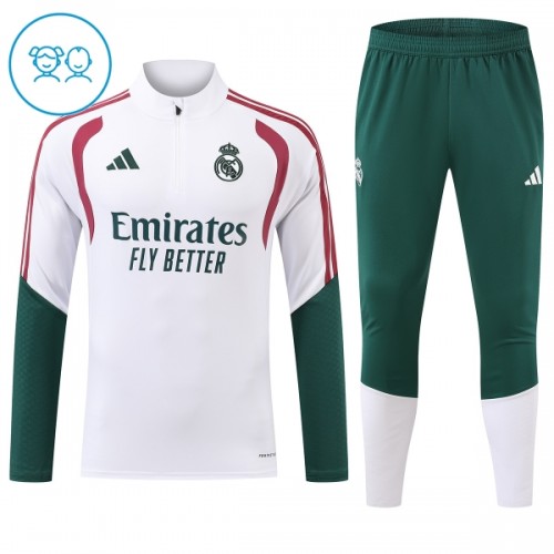 Real Madrid Sweat d'Entraînement Quarter-Zip 2026-27 Blanche Pour Enfant Real Madrid Sweat d'Entraînement Quarter-Zip 2026-27 Blanche Pour Enfant