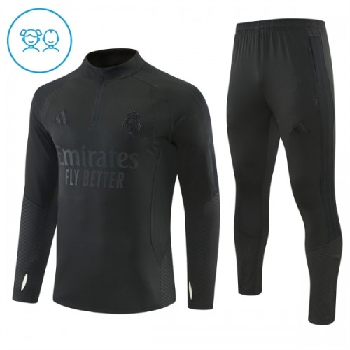 Real Madrid Sweat d'Entraînement Quarter-Zip 2026-27 Noire Pour Enfant Real Madrid Sweat d'Entraînement Quarter-Zip 2026-27 Noire Pour Enfant