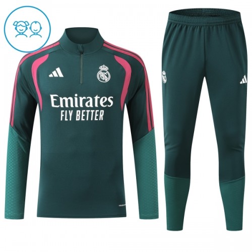 Real Madrid Sweat d'Entraînement Quarter-Zip 2026-27 Verte Pour Enfant Real Madrid Sweat d'Entraînement Quarter-Zip 2026-27 Verte Pour Enfant