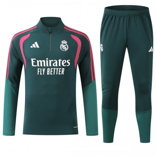 Real Madrid Sweat d'Entraînement Quarter-Zip 2026-27 Verte Pour Homme Real Madrid Sweat d'Entraînement Quarter-Zip 2026-27 Verte Pour Homme